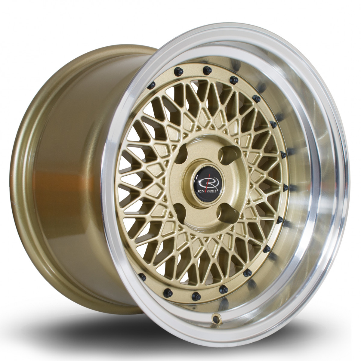 Wired 15x9 4x114 ET0 Gold with Polished Lip