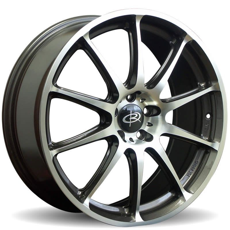 Gra 17x7.5 5x100 ET48 Gunmetal with Polished Face