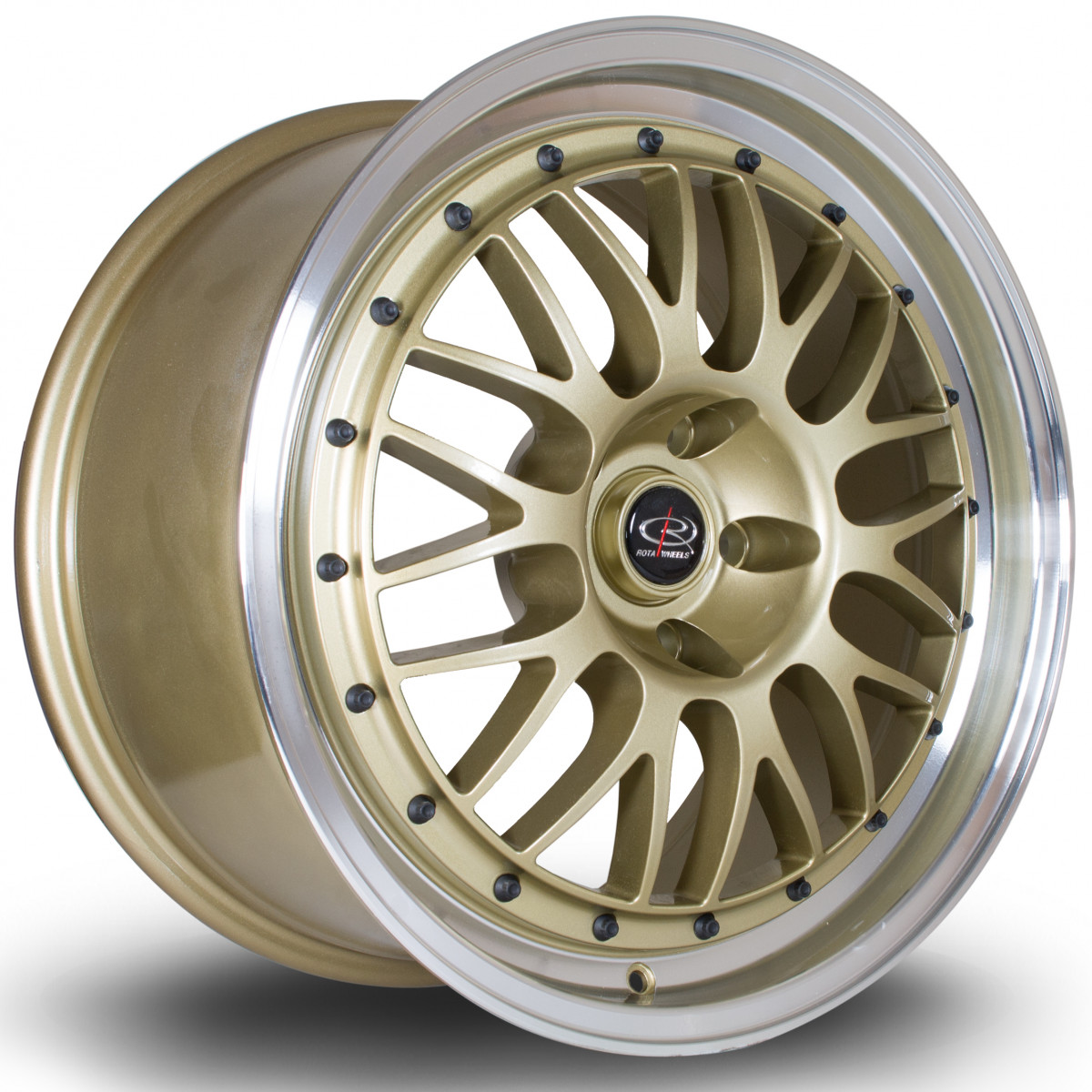 MC3 18x8 5x114 ET48 Gold with Polished Lip