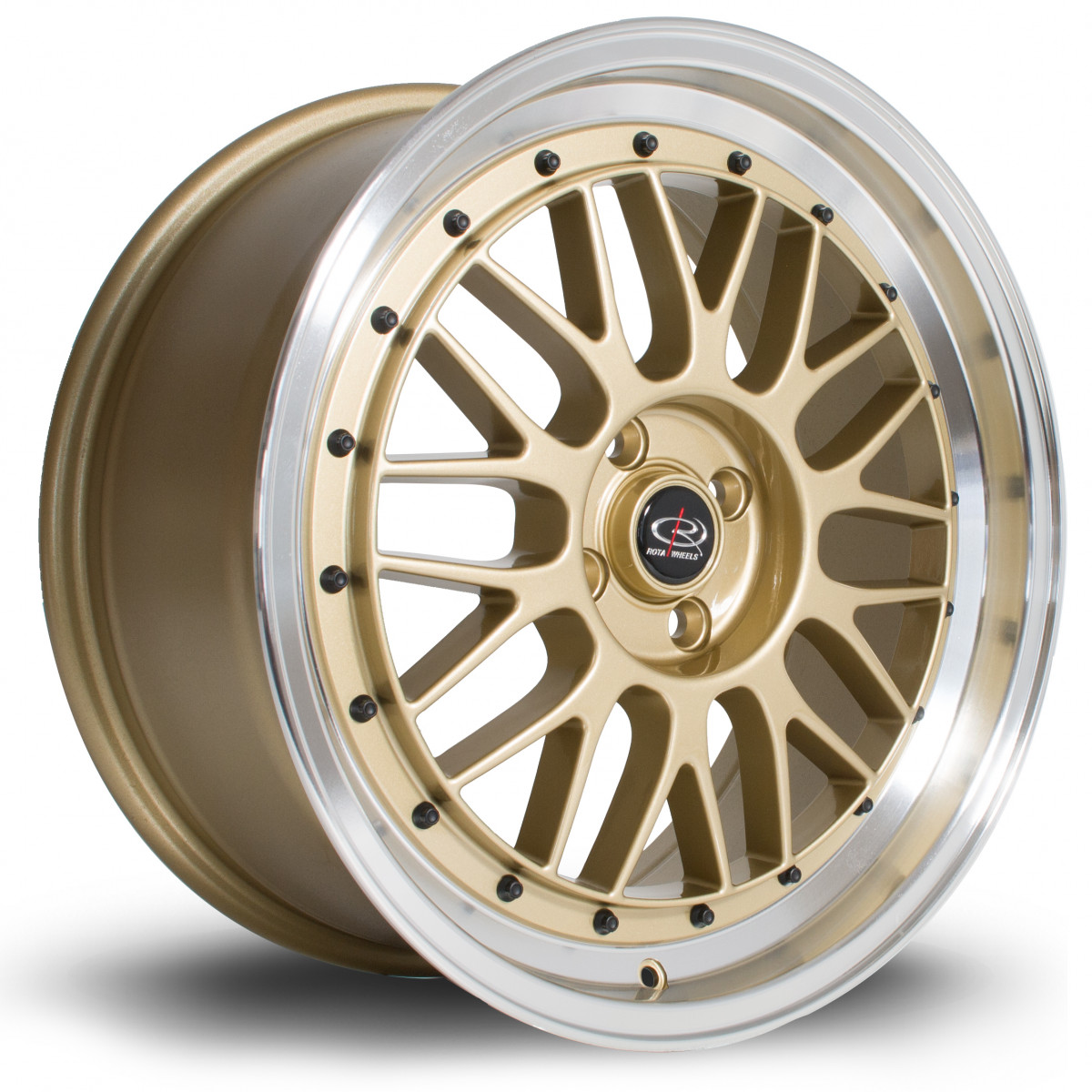 SDM 18x8 4x100 ET45 Gold with Polished Lip