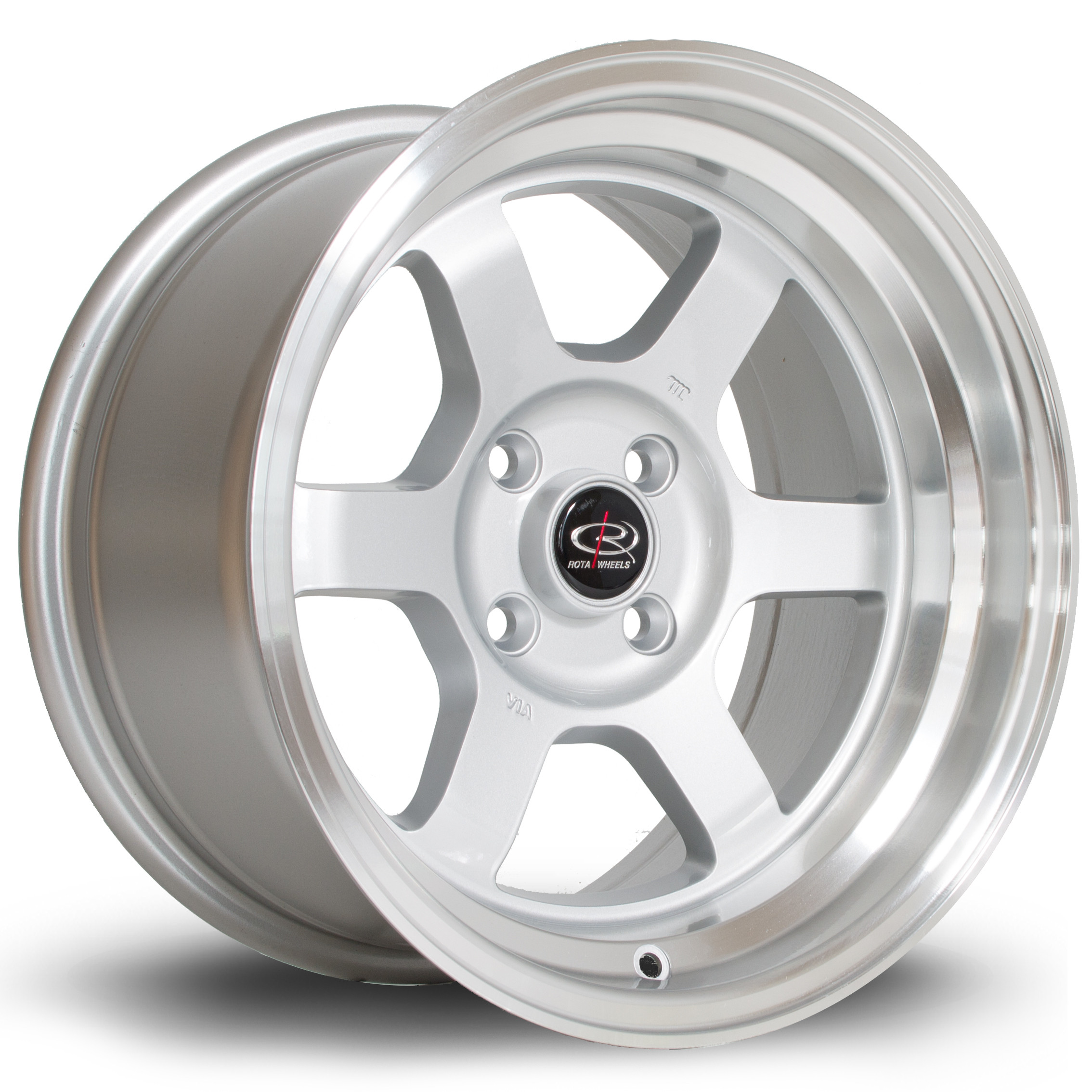 Grid-V 15x8 4x114 ET0 Silver with Polished Lip