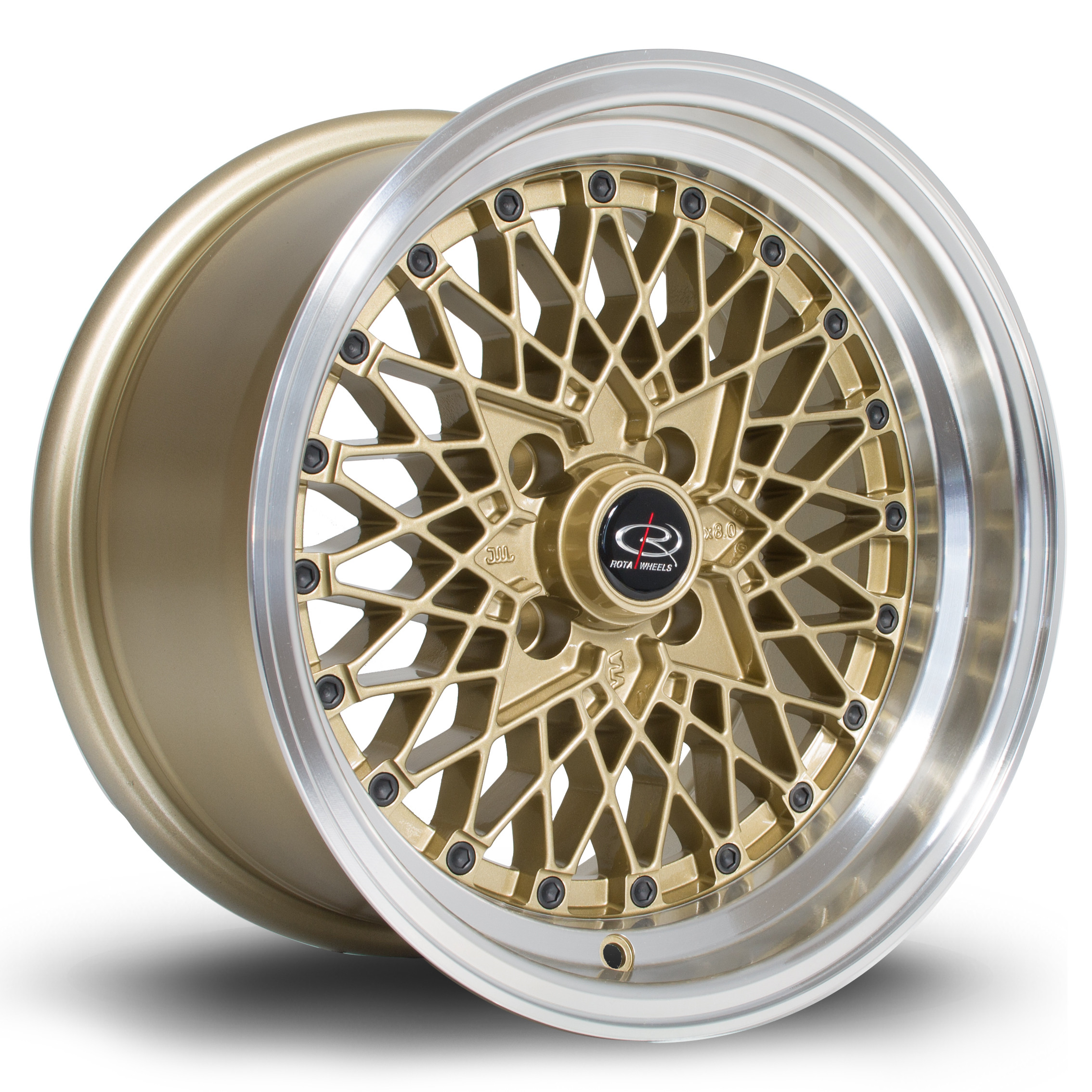 OSMesh 15x8 4x100 ET20 Gold with Polished Lip