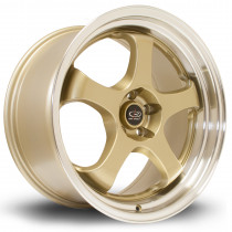 D2EX 18x9.5 5x114 ET12 Gold with Polished Lip
