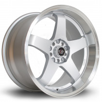 GTR-D 18x9.5 5x114 ET25 Silver with Polished Lip