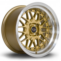 Kensei 15x8 4x100 ET0 Tommy Gold with Polished Lip