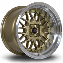 Kensei 15x9 4x100 ET0 Gold with Polished Lip