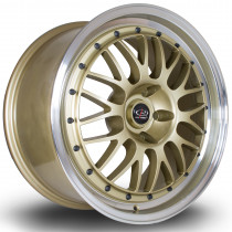 MC3 18x9 5x112 ET45 Gold with Polished Lip