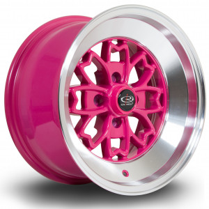 Aleica 15x8 4x100 ET0 Pink with Polished Lip