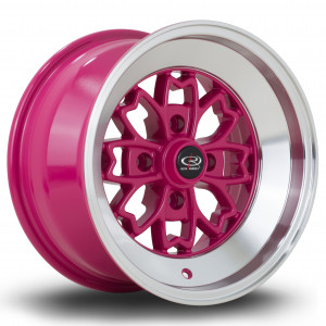 Aleica 15x8 4x114 ET0 Pink with Polished Lip