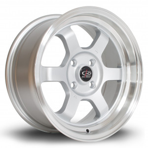 Grid-V 15x7 4x100 ET20 Silver with Polished Lip