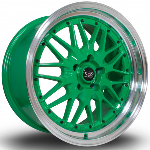 Kensei 18x10 5x114 ET22 Green with Polished Lip