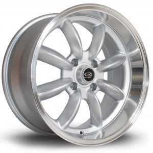 RBR 17x8.5 4x114 ET4 Silver with Polished Lip